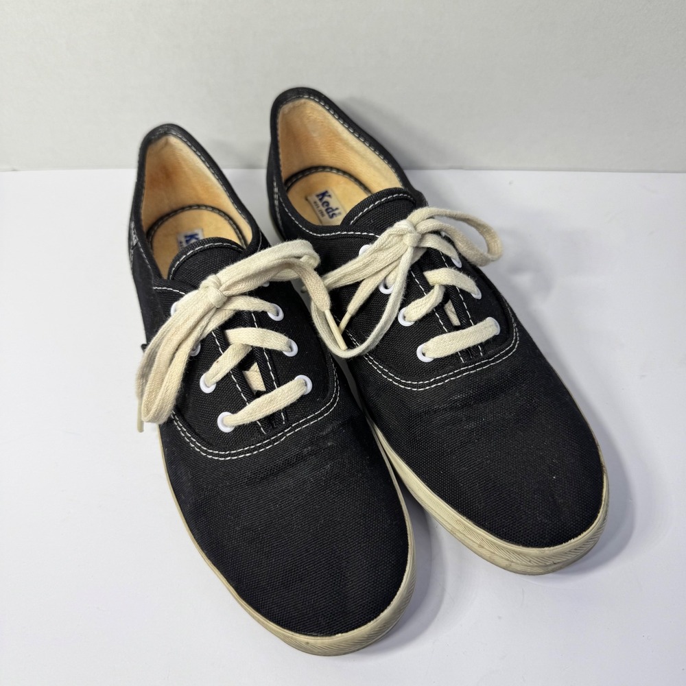 Keds Champion Originals Black Canvas Low Top Lace Up Sneakers Women's 8 WF34100S